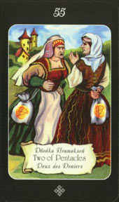 Карта таро 2 Пентаклей Колода Таро эры Водолея